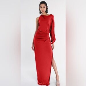 Chic Red Evening Gown by BCBG